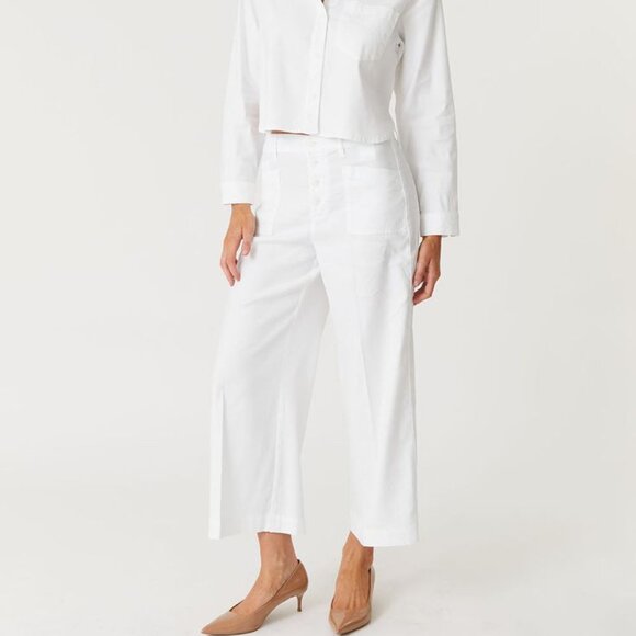 Anthropologie Level 99 Linen & Tencel Blend Wide Leg Capri Gauchos Pants - Picture 12 of 12